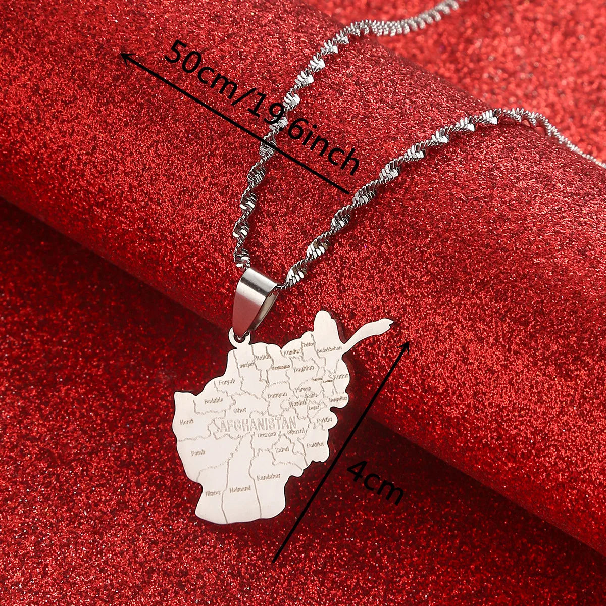 Afghanistan Cities Map Pendant Necklaces For Women Gold Color Afghan